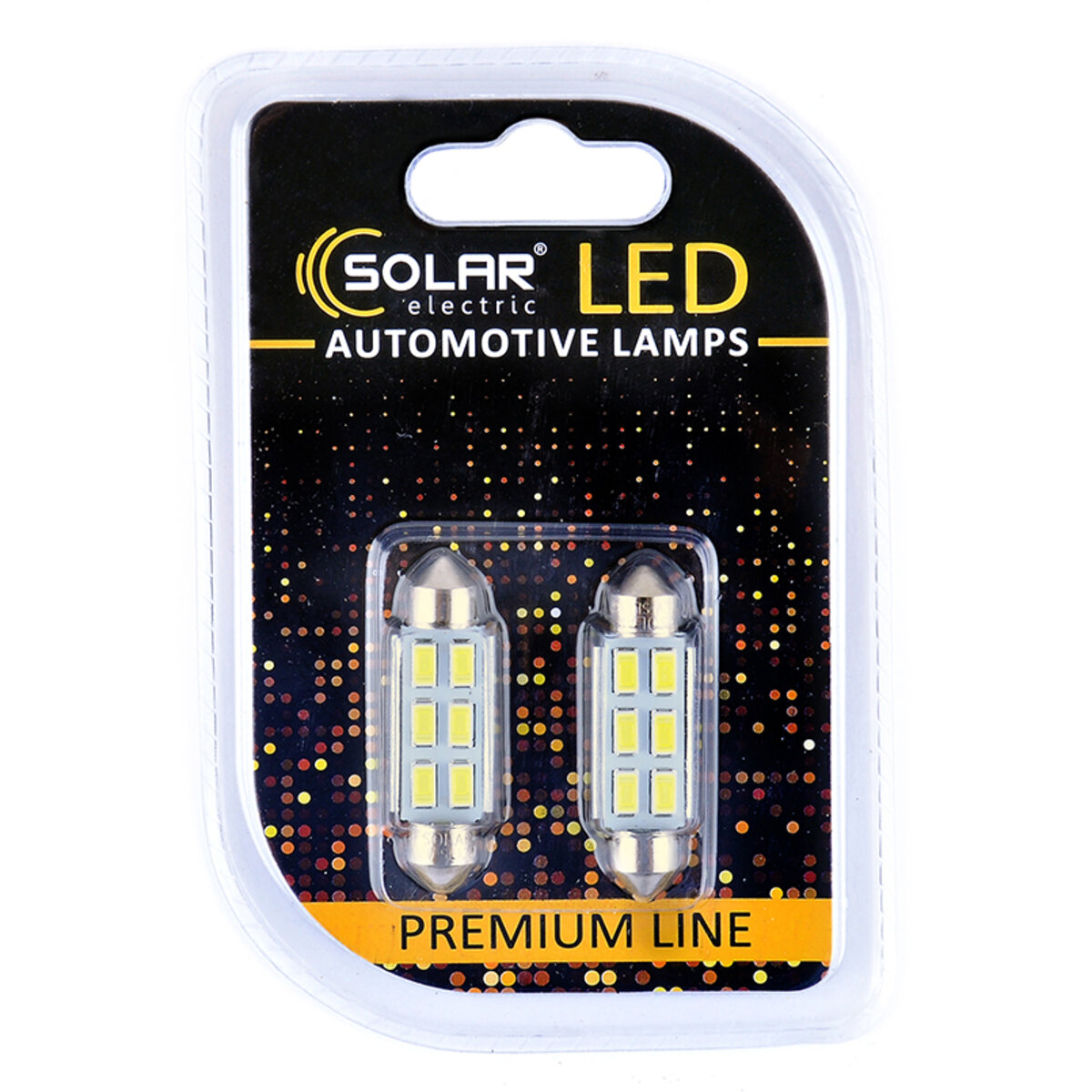 LED автолампа Solar 12V SV8.5 T11x41 6SMD white, 2шт (SL1361) дивитися фото №1