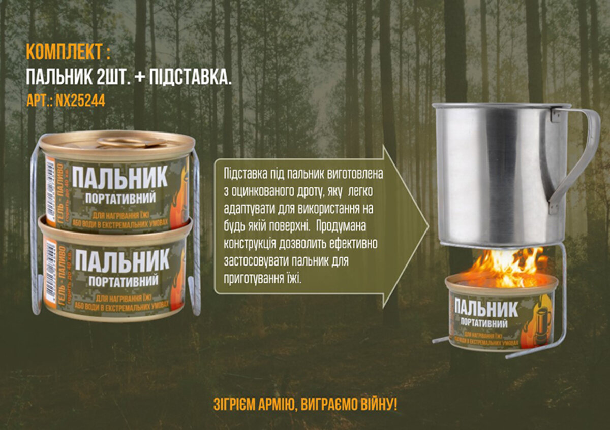 Комплект гель-палива Пальник портативний 2шт+підставка (NX25244) дивитися фото №2