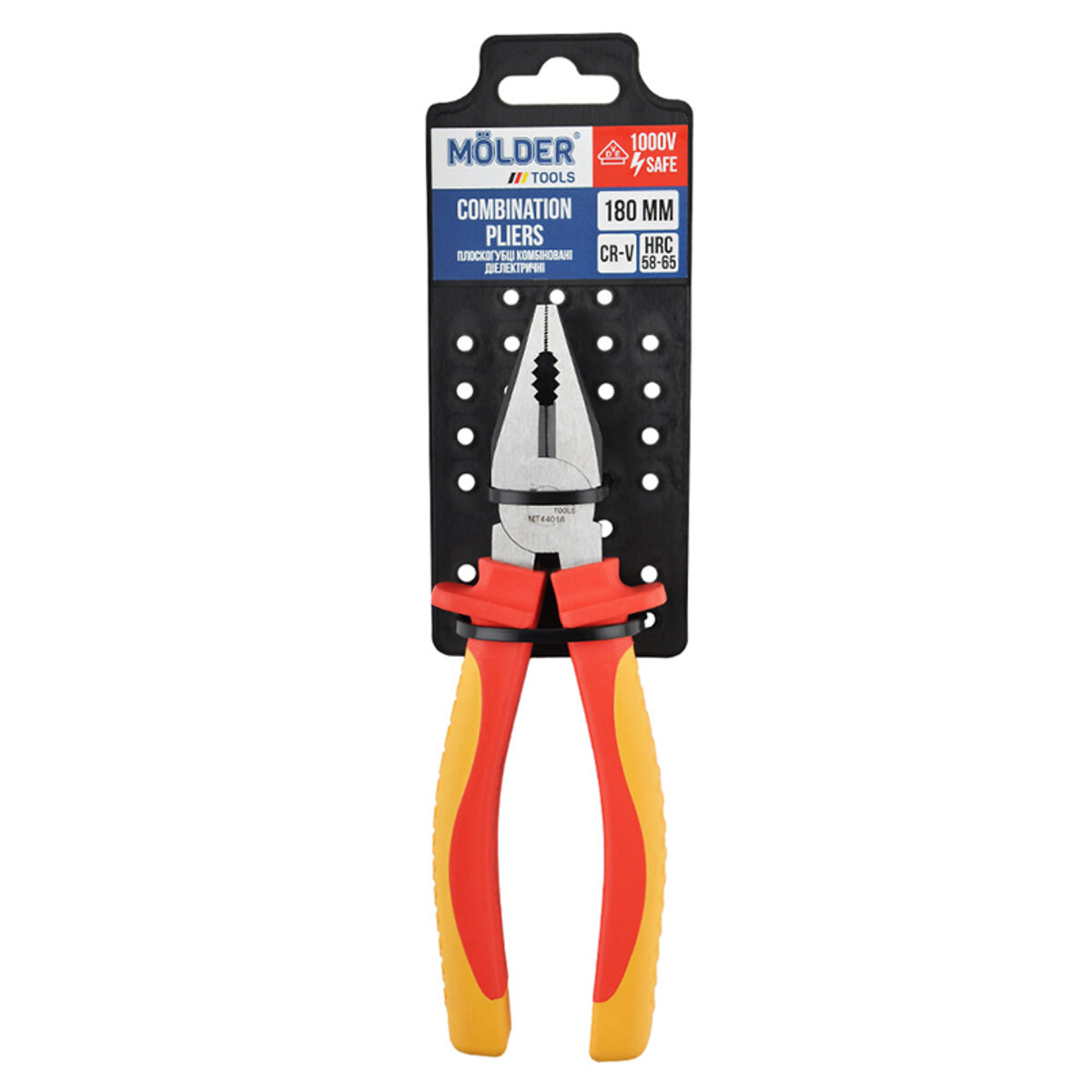 Плоскогубці Molder комбіновані діелекричні 60Cr-V 180мм, VDE 1000В (MT44018) дивитися фото №1