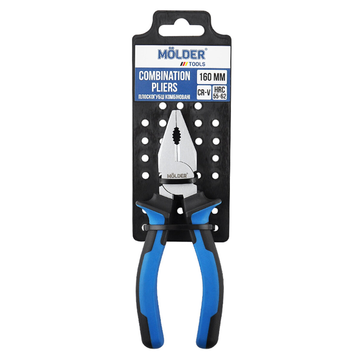 Плоскогубці Molder комбіновані Cr-V 160мм, двокомпонентна ручка (MT40016) дивитися фото №1