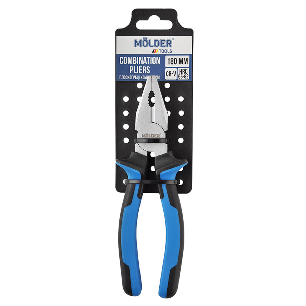 Плоскогубці Molder комбіновані Cr-V 180мм, двокомпонентна ручка (MT40018) дивитися фото №1