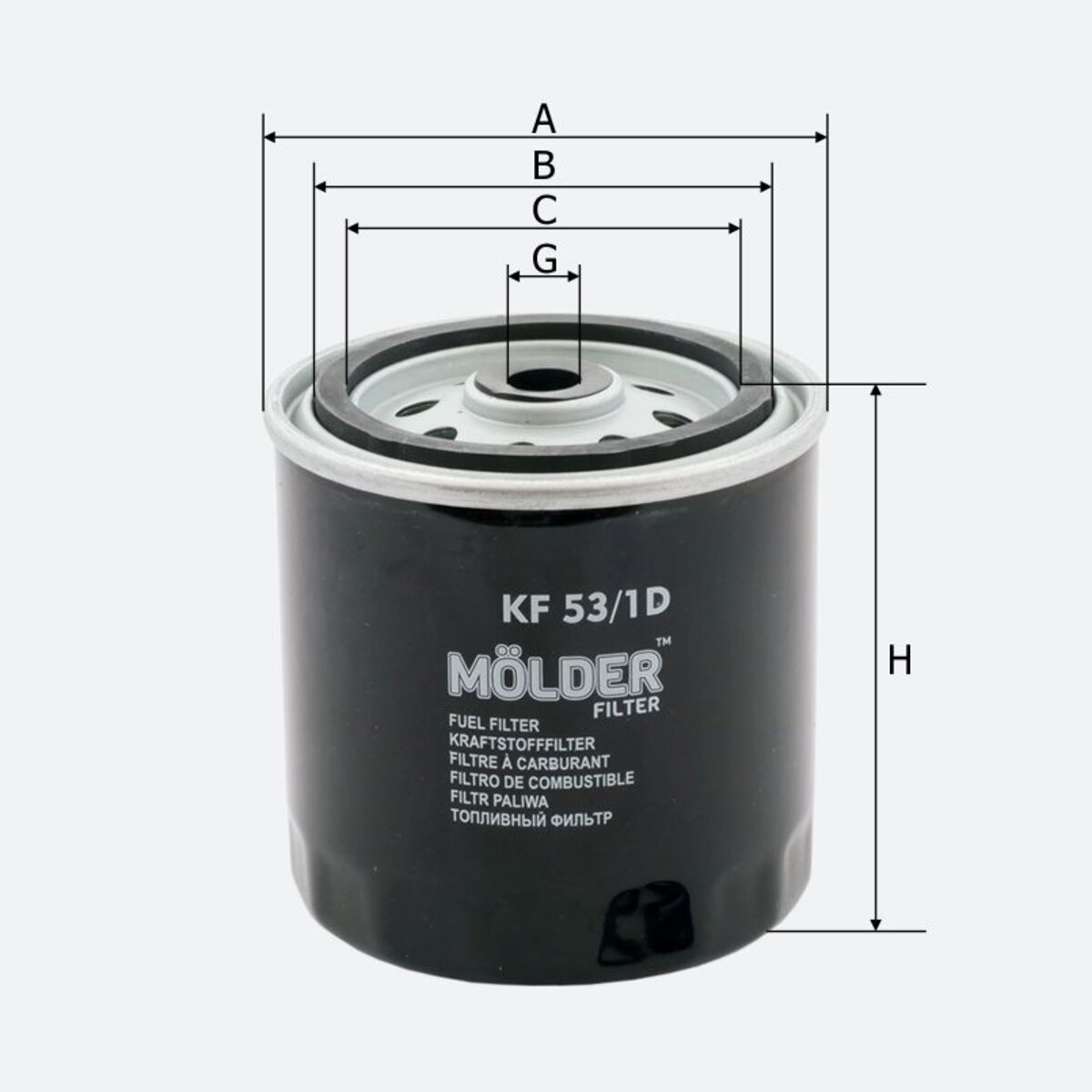 Фільтр паливний Molder Filter KF 53/1D (WF8048, KC63/1D, WK8173X) (KF53/1D) дивитися фото №3
