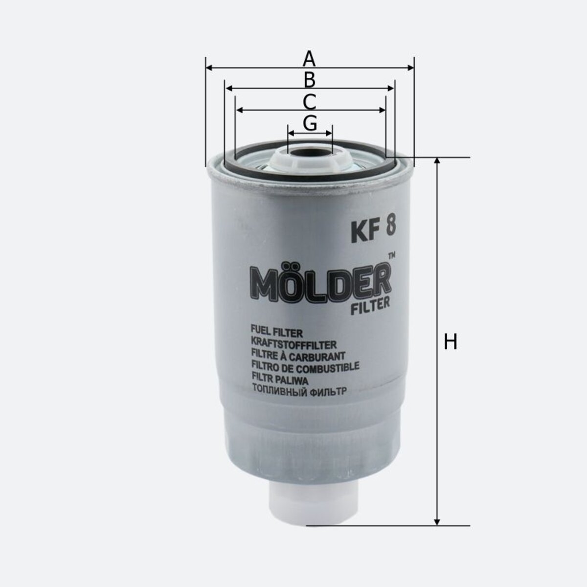 Фільтр паливний Molder Filter KF 8 (WF8042, KC18, W8422) (KF8) дивитися фото №3
