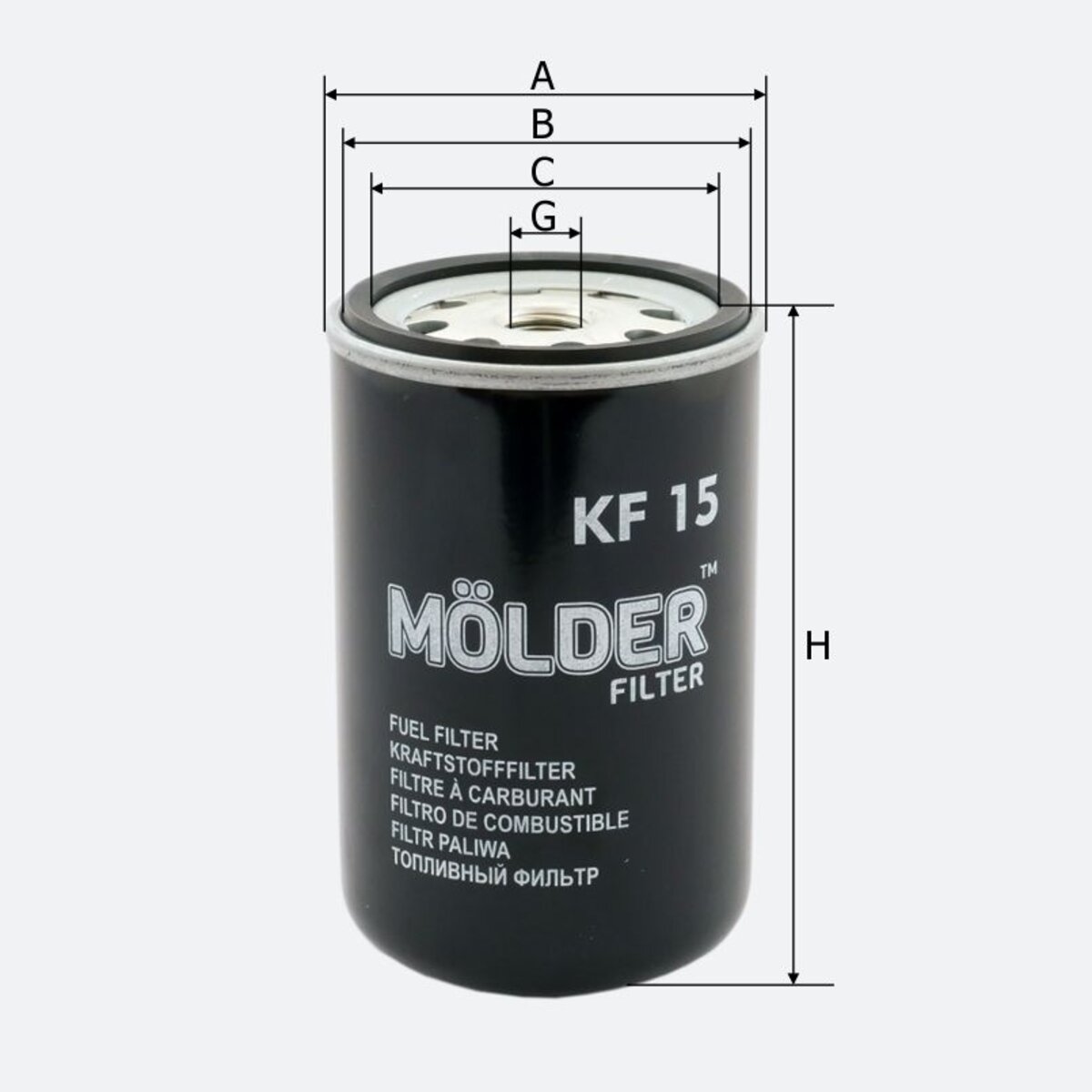 Фільтр паливний Molder Filter KF 15 (33358E, KC24, WK723) (KF15) дивитися фото №3