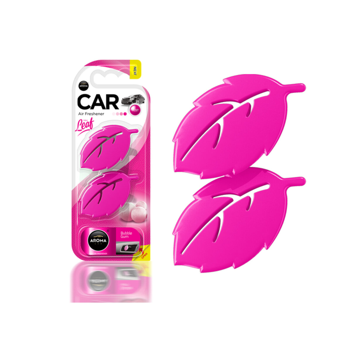 Ароматизатор Aroma Car Leaf 3D Mini Bubble Gum сухий (83130) дивитися фото №1