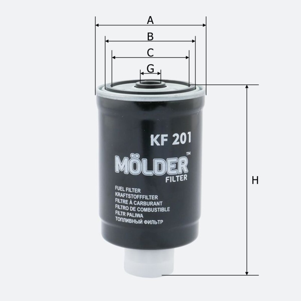 Фільтр паливний Molder Filter KF 201 (95003E, KC102, WDK725) (KF201) дивитися фото №3