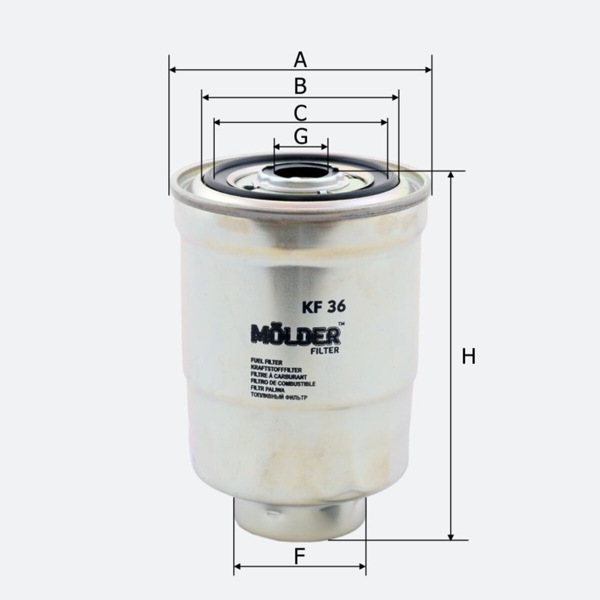 Фільтр паливний Molder Filter KF36 (WF8058, KC46, WK66) (KF36) дивитися фото №3