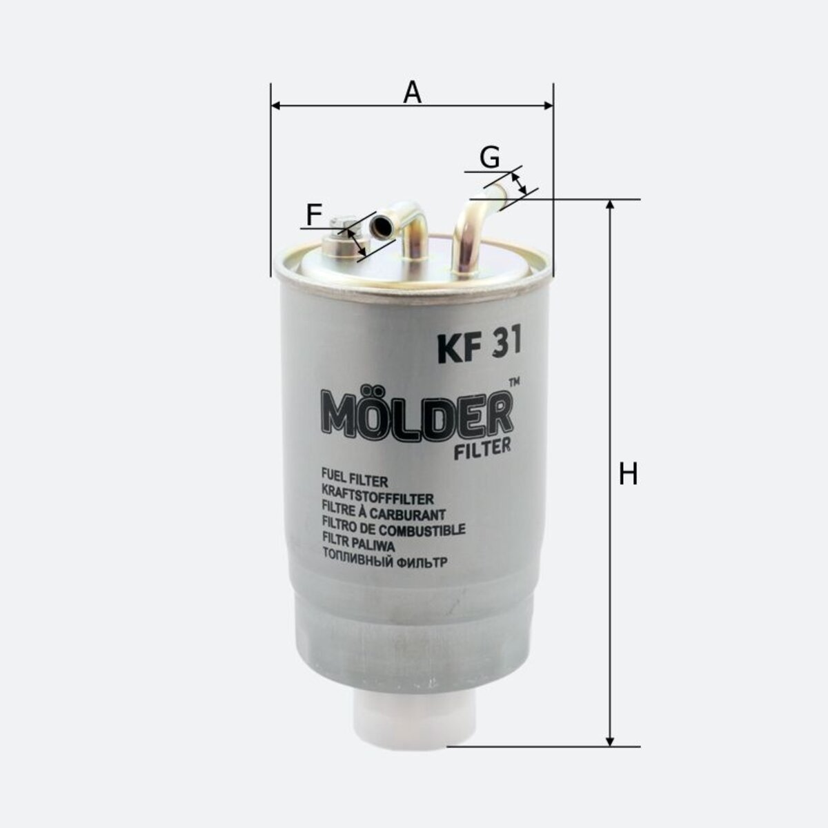 Фільтр паливний Molder Filter KF 31 (WF8043, KL41, WK8423) (KF31) дивитися фото №3