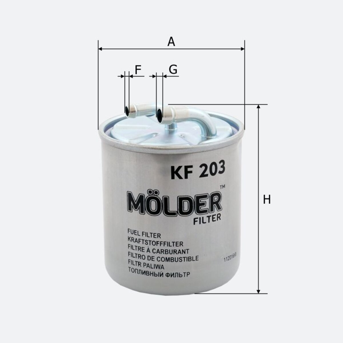 Фільтр паливний Molder Filter KF 203 (WF8309, KL313, WK820) (KF203) дивитися фото №3
