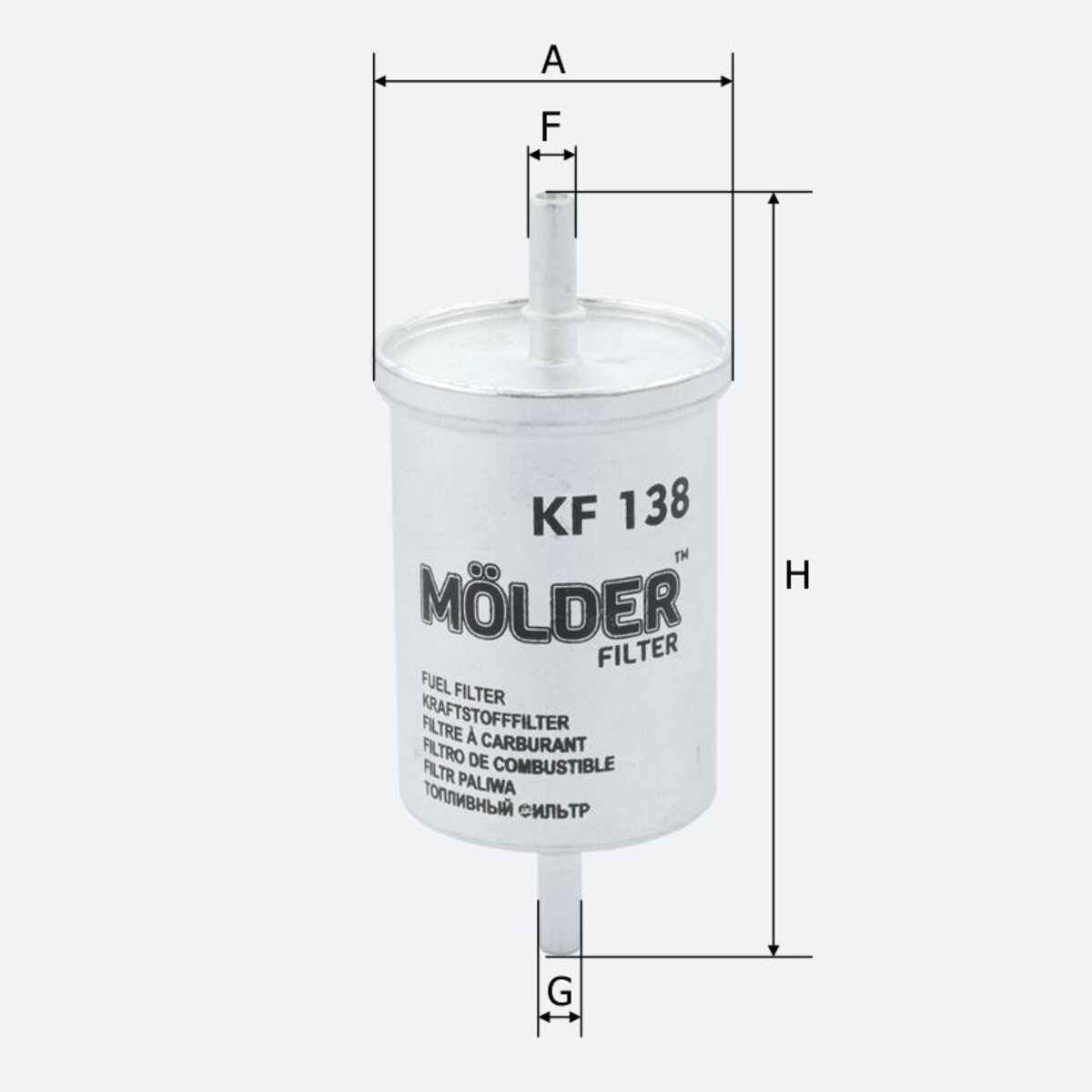Фільтр паливний Molder Filter KF 138 (WF8034, KL248, WK612) (KF138) дивитися фото №3