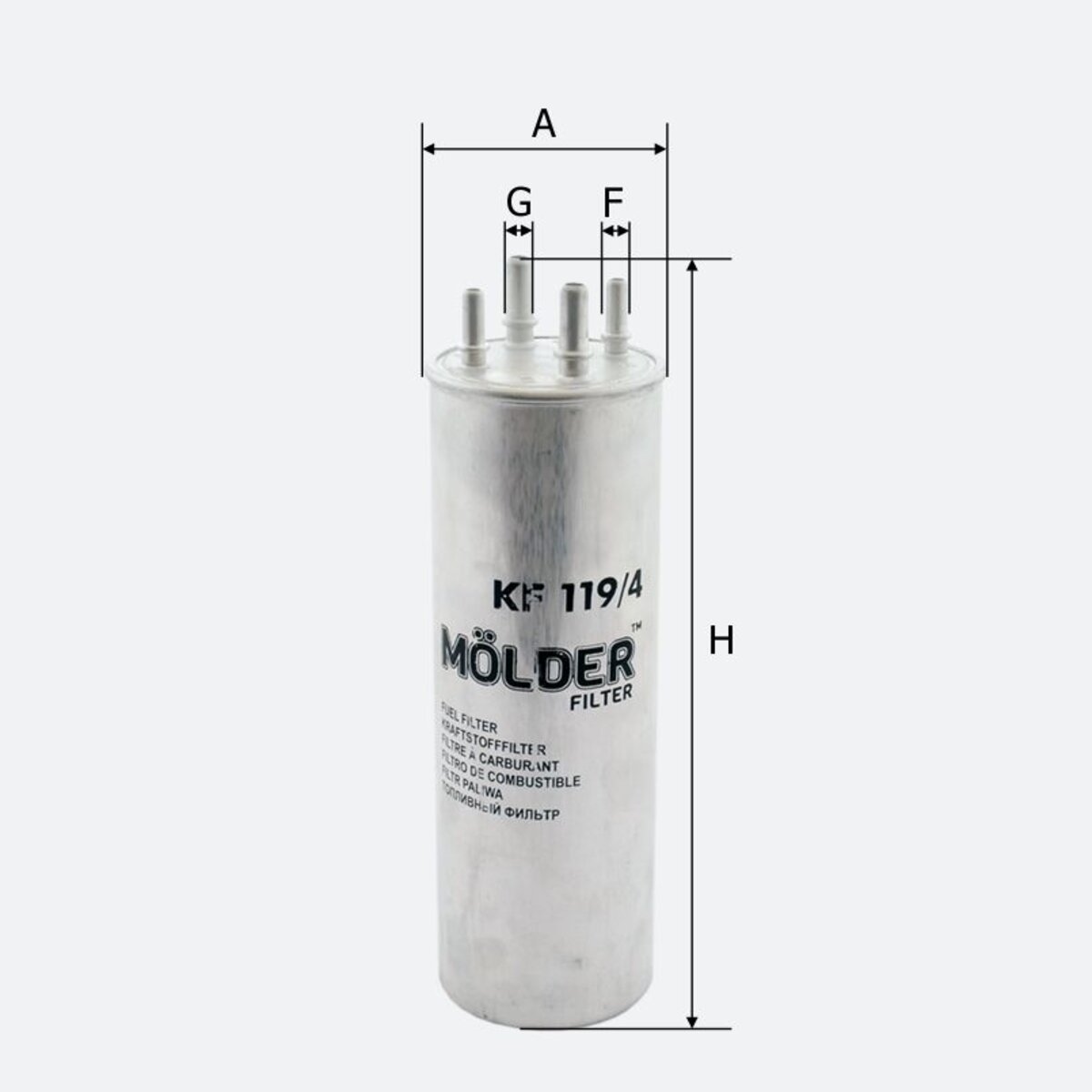 Фільтр паливний Molder Filter KF 119/4 (WF8358, KL229/4, WK8571) (KF119/4) дивитися фото №3