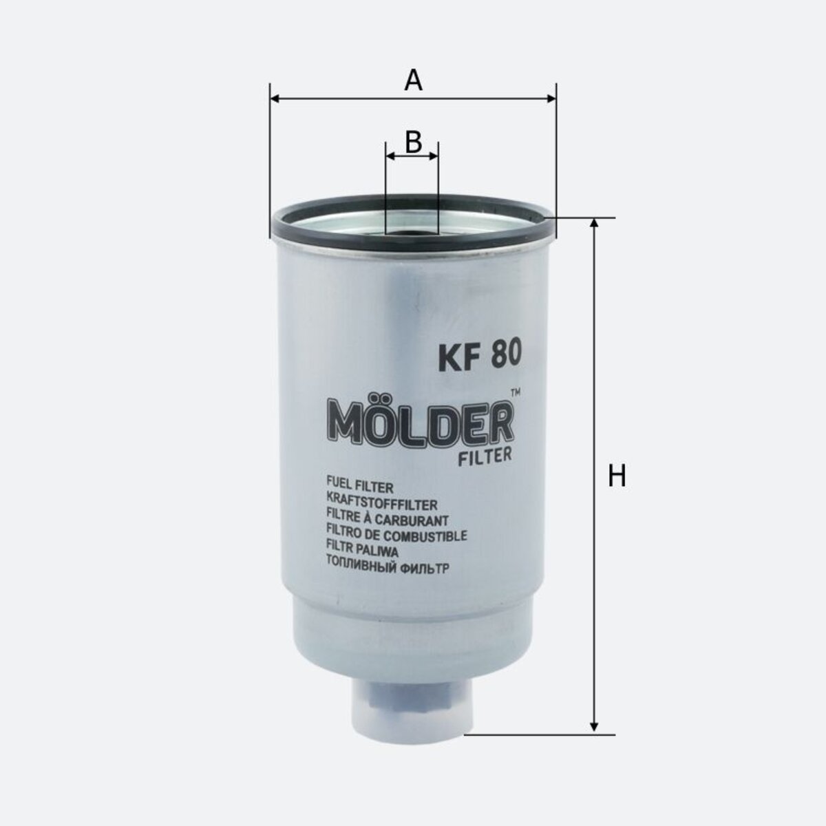Фільтр паливний Molder Filter KF 80 (WF8052, KC90, WK880) (KF80) дивитися фото №3
