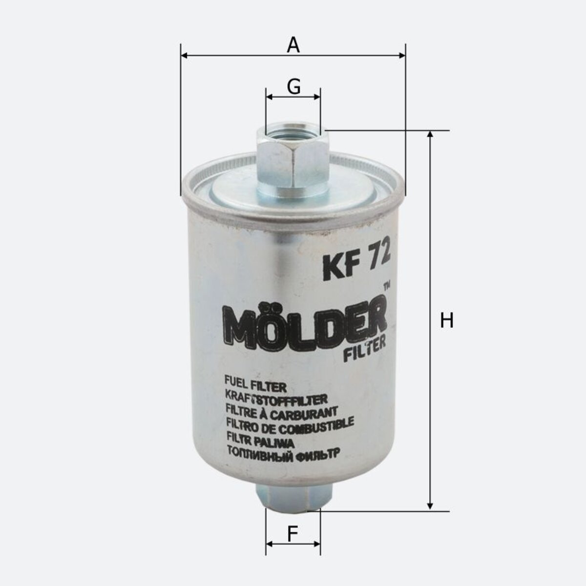 Фільтр паливний Molder Filter KF 72 (WF8182, KL182, WK6125) (KF72) дивитися фото №3