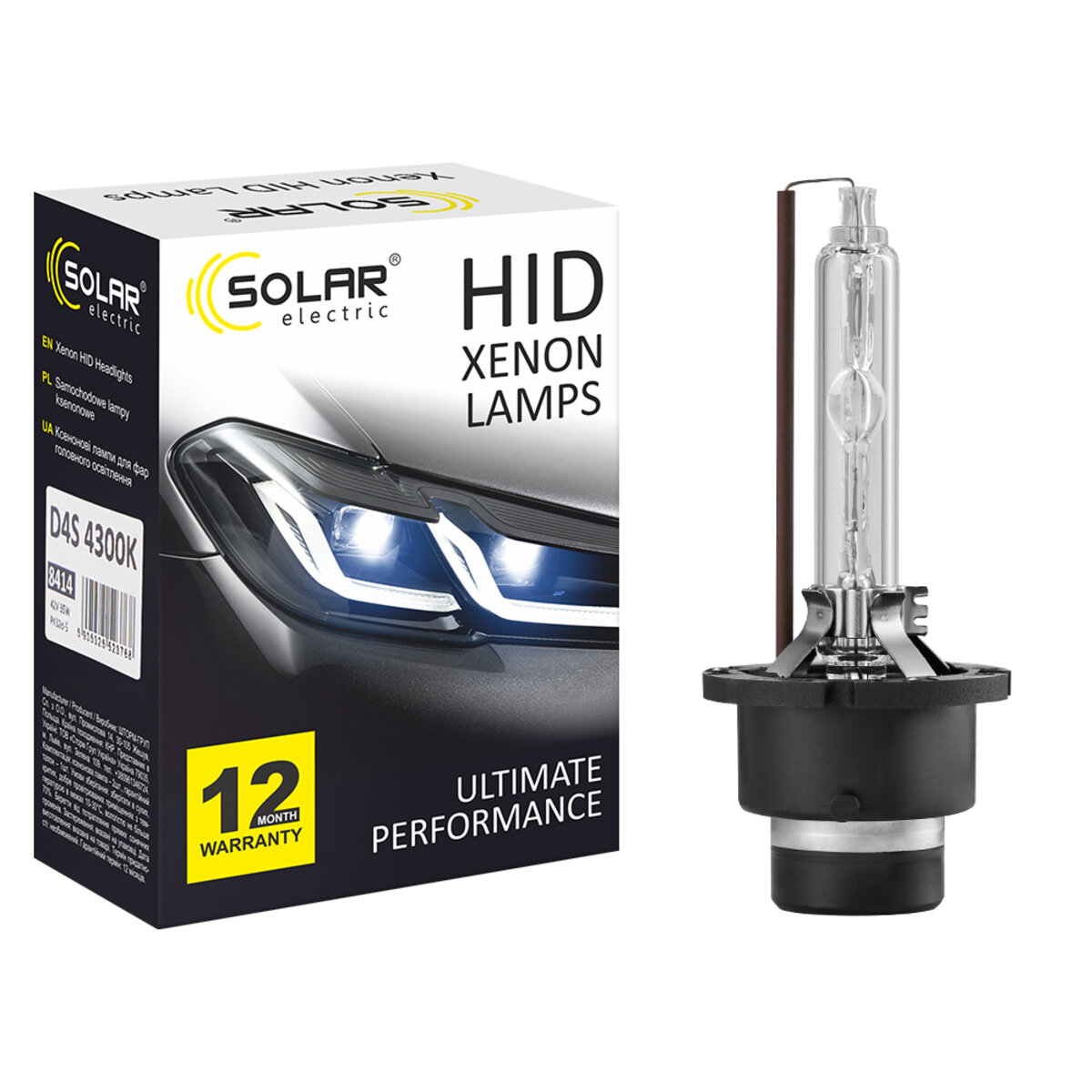 Ксеноновая лампа Solar D4S 4300K, 42V, 35W PK32d-5, 2шт (8414) смотреть фото №1