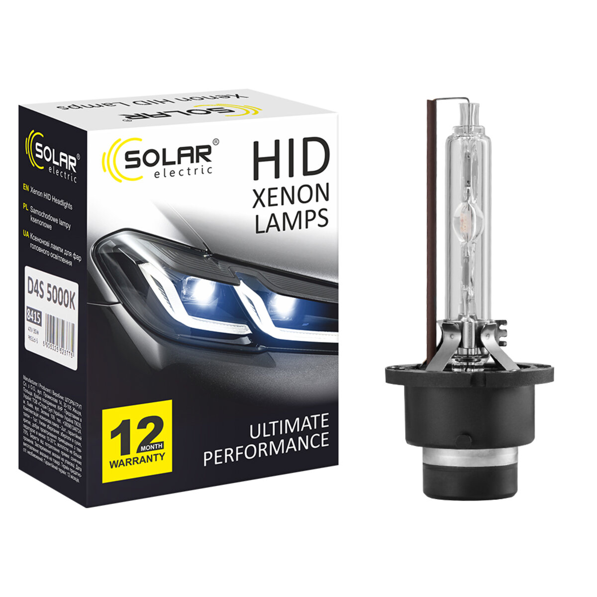Ксеноновая лампа Solar D4S 5000K, 42V, 35W PK32d-5, 2шт (8415) смотреть фото №1