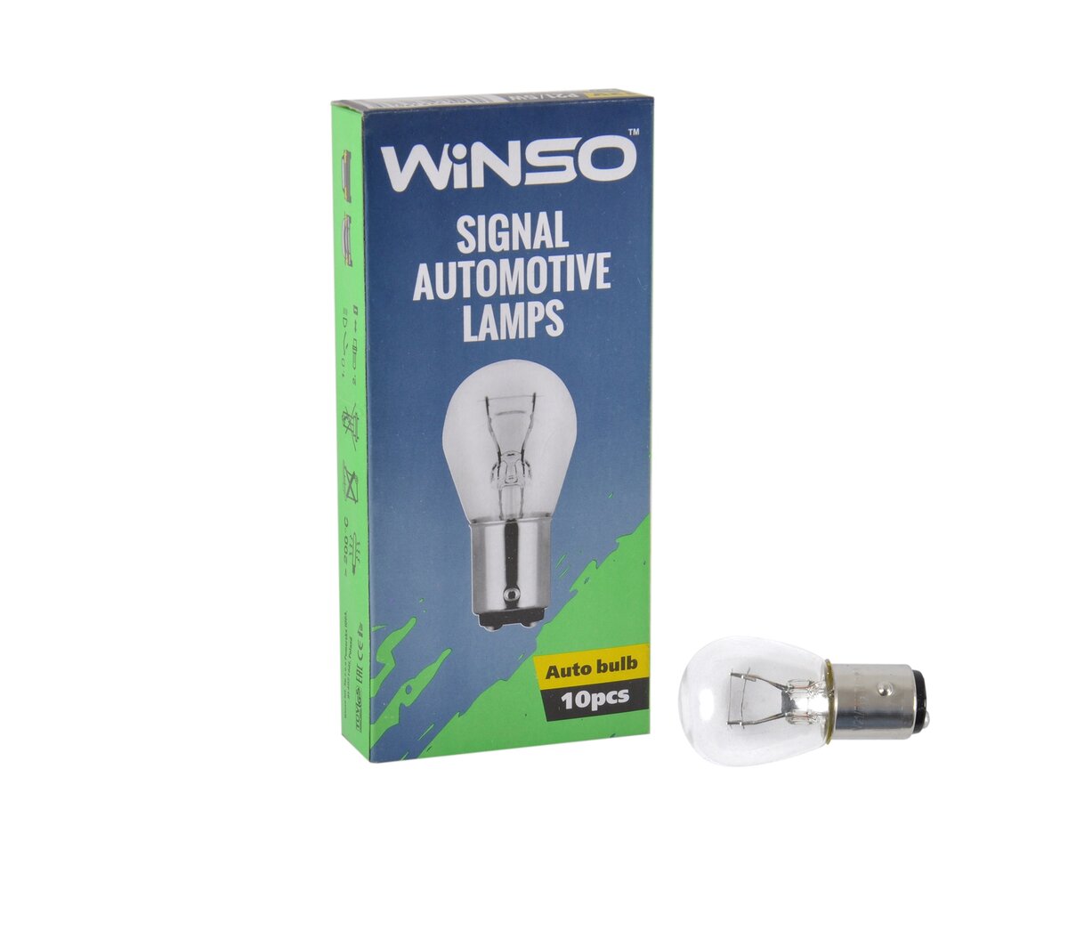 Лампа розжарювання Winso 24V P21/5W 21/5W BAY15d, 10шт (725130) дивитися фото №1