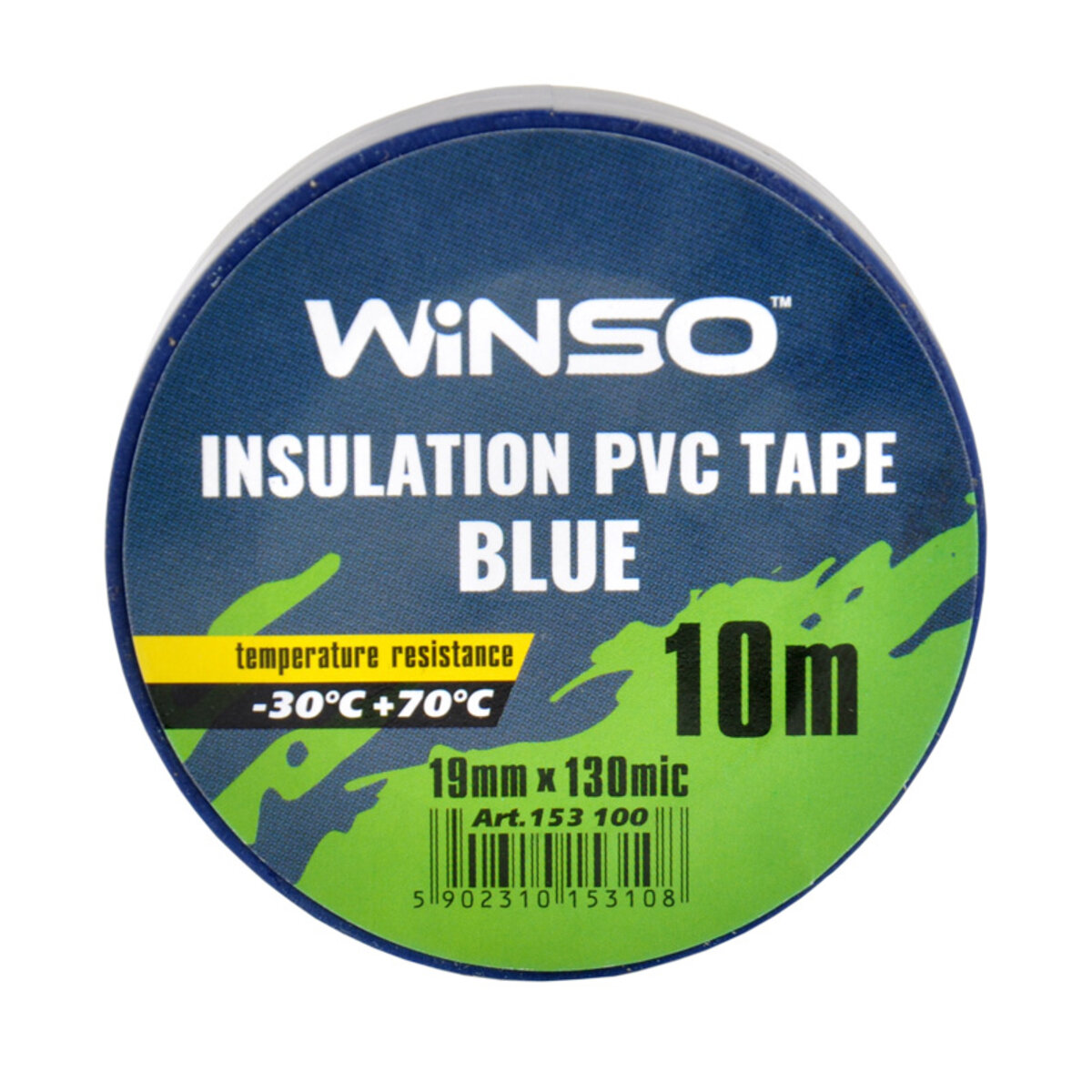 Стрічка ізоляційна ПВХ Winso д.10м, ш.19мм, т.130мк, синя (153100) дивитися фото №2