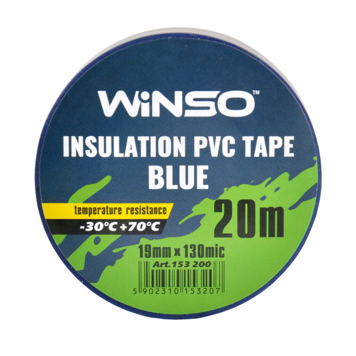 Стрічка ізоляційна ПВХ Winso д.20м, ш.19мм, т.130мк, синя (153200) дивитися фото №2