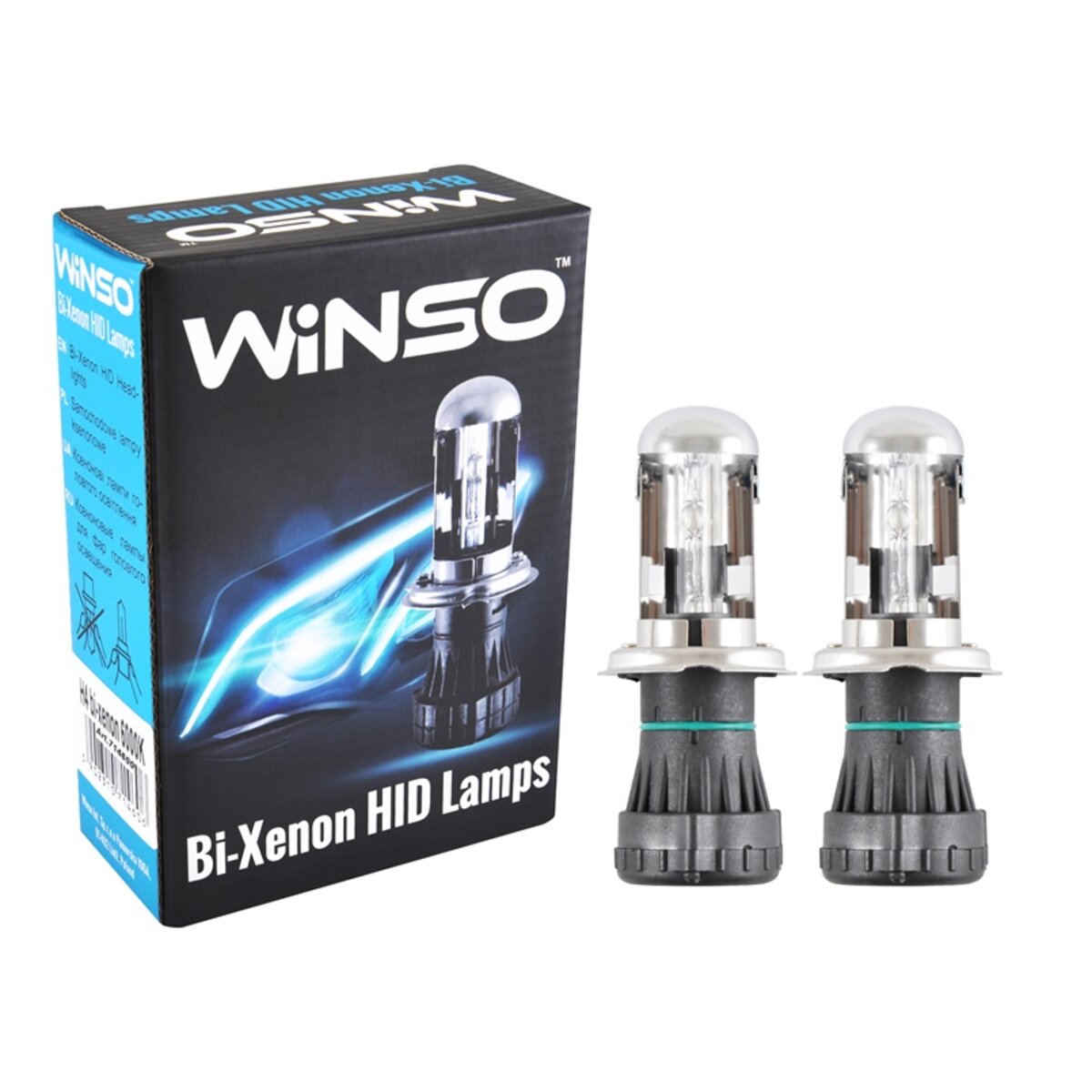 Біксенонова лампа Winso H4 bi-xenon 6000K, 85V, 35W P43t-38 KET, 2шт (714600) дивитися фото №1