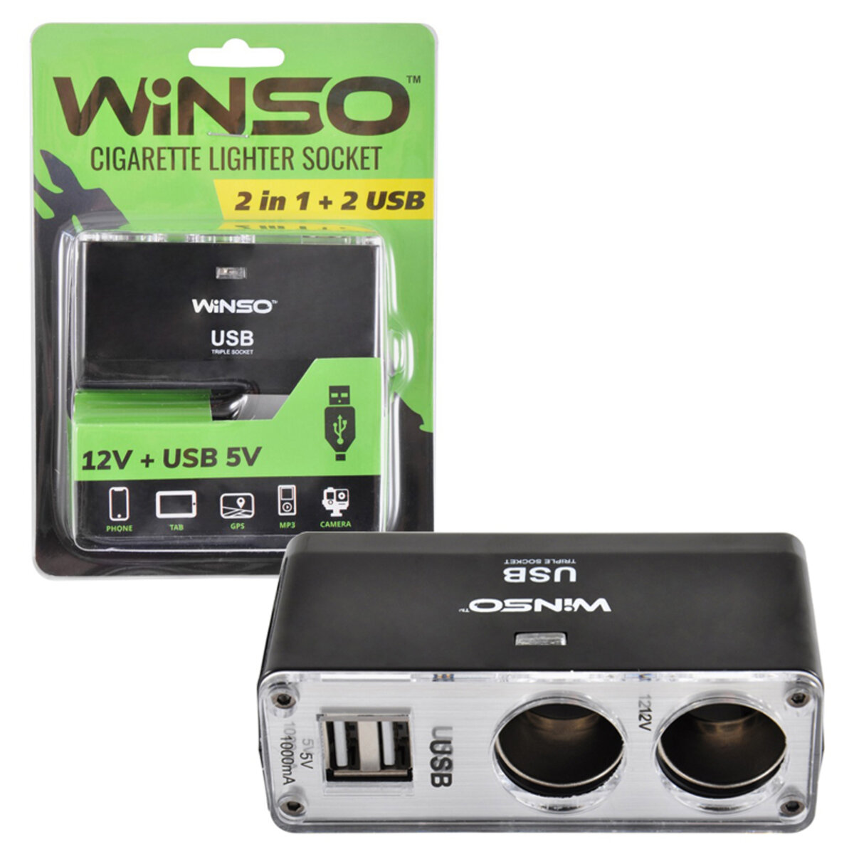 Разветвитель прикуривателя Winso 2в1 200110 (200110) смотреть фото №1