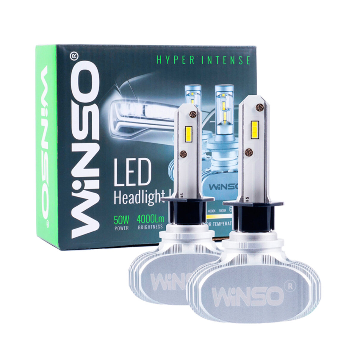 LED автолампа Winso H1 12/24V 6000К 4000Lm 50W CSP Cree Chip 19х19, 2шт (791100) дивитися фото №1