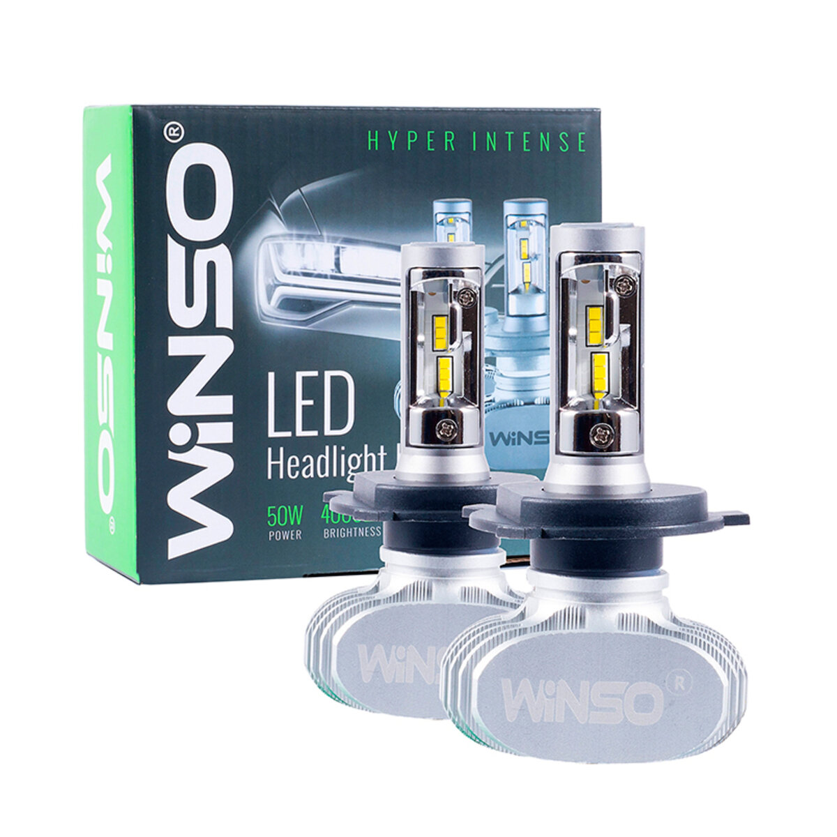 LED автолампа Winso H4 12/24V 6000К 4000Lm 50W CSP Cree Chip 19х19, 2шт (791400) дивитися фото №1