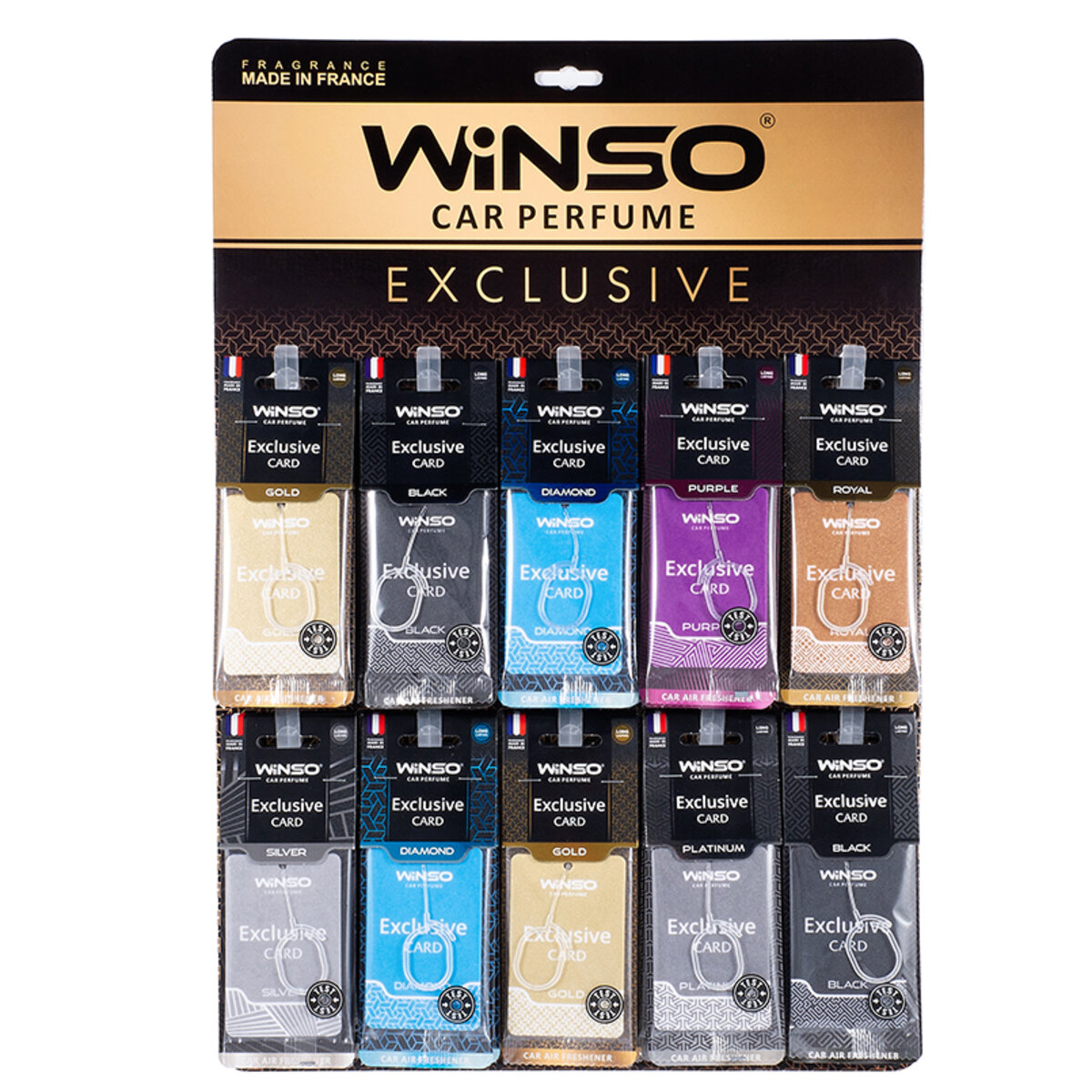 Автомобільний Освіжувач повітря WINSO Exclusive, целюлозний ароматизатор, дисплей MIX (500025) | Аромат: дивитися фото №1