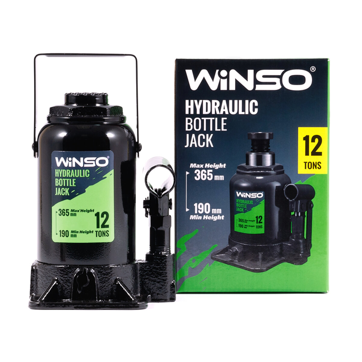 Домкрат гидравлический бутылочный Winso 12т 190-365мм (170130) смотреть фото №2