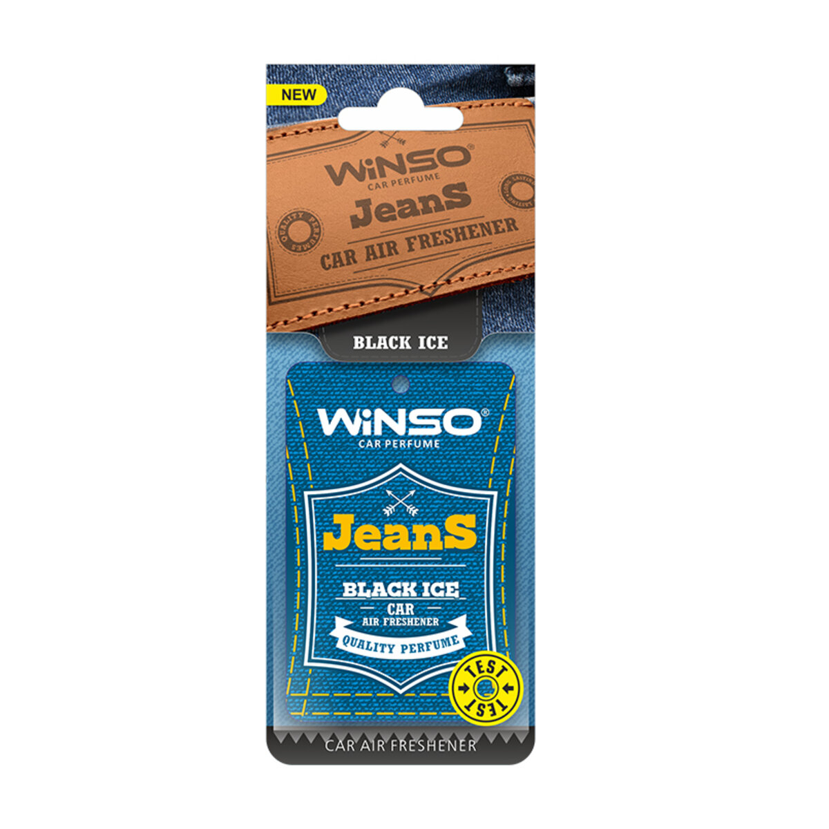 Автомобільний Освіжувач повітря WINSO Jeans, целюлозний ароматизатор, Black Ice (537530) | Аромат: Парфуми дивитися фото №1