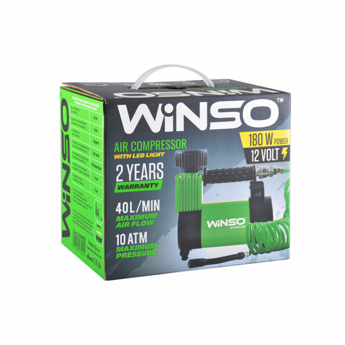 Компресор автомобільний Winso, LED-ліхтар 132000 (132000) дивитися фото №6