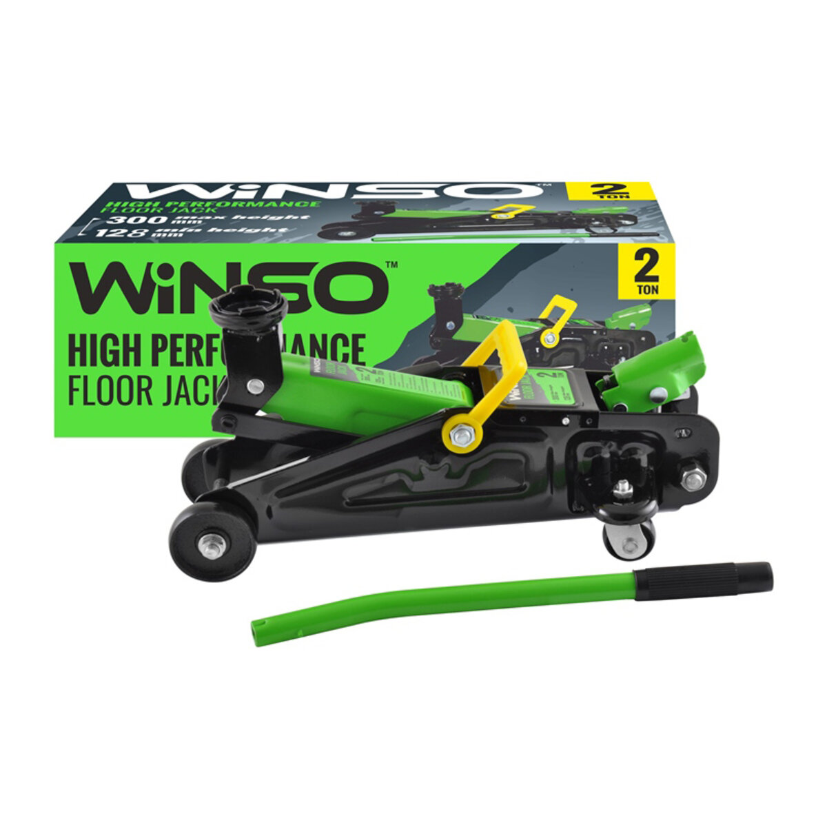 Домкрат гідравлічний (підкатний) Winso 193200, 2т (картон. упак.) (193200) дивитися фото №1