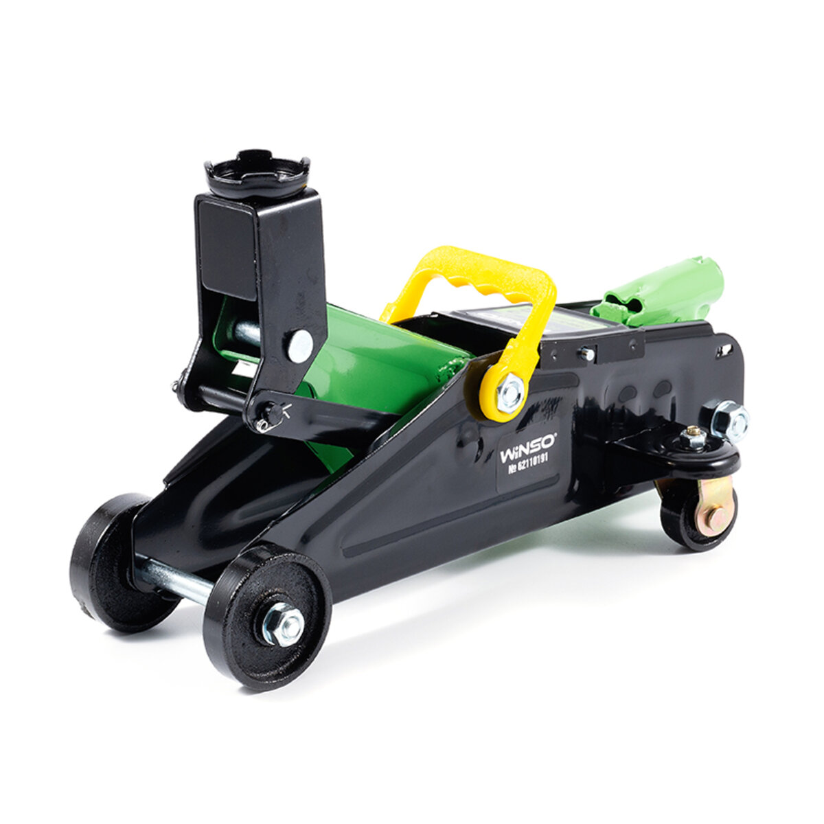 Домкрат гідравлічний, підкатний, 2т, 6 кг, висота 125-300мм, пластикова упаковка (171610) дивитися фото №2