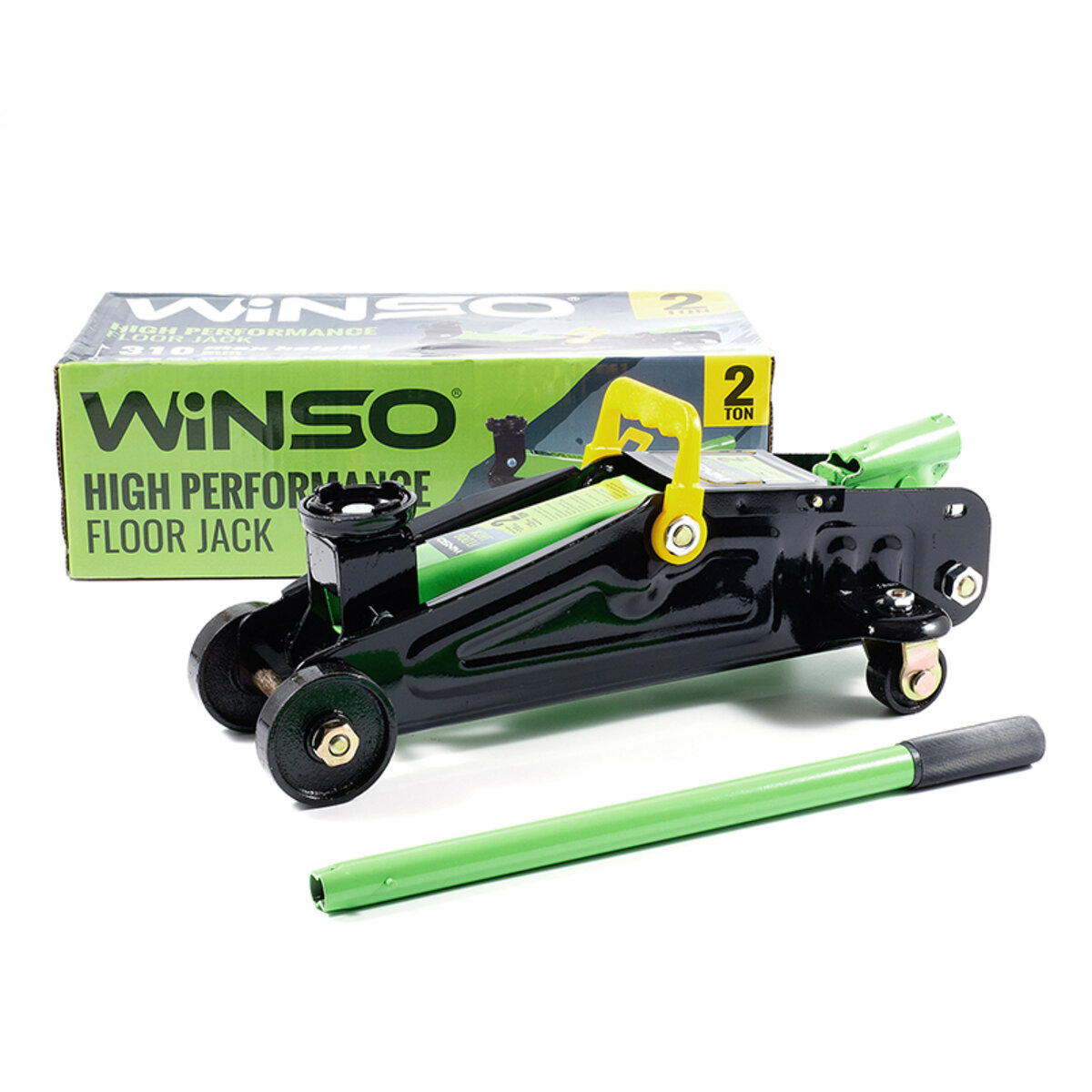 Домкрат гідравлічний, підкатний, 2т, 7,2 кг, висота 125-310мм, картонна упаковка (171720) дивитися фото №1