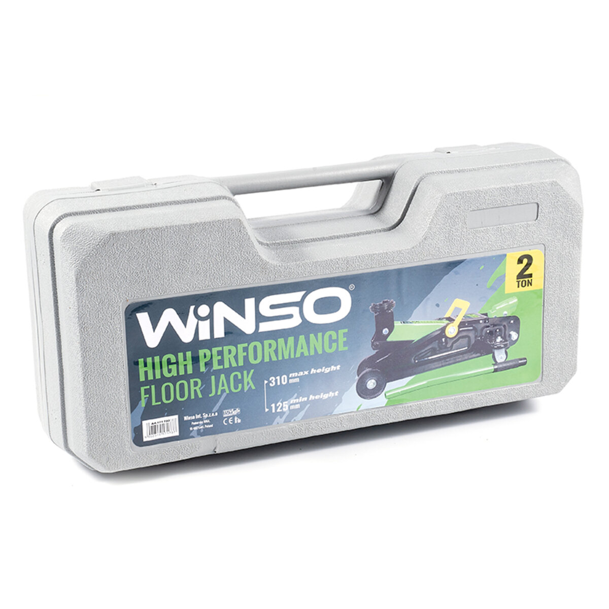 Домкрат гідравлічний, підкатний, 2т, 7,2 кг, висота 125-310мм, пластикова упаковка (171730) дивитися фото №6