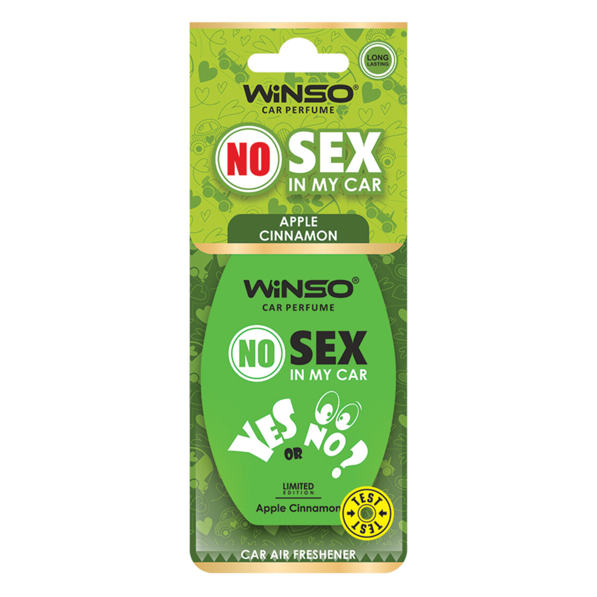 Автомобільний Освіжувач повітря WINSO NO Sex in My Car, целюлозний ароматизатор, APPLE CANNAMON (535830) | Аромат: Інший дивитися фото №1
