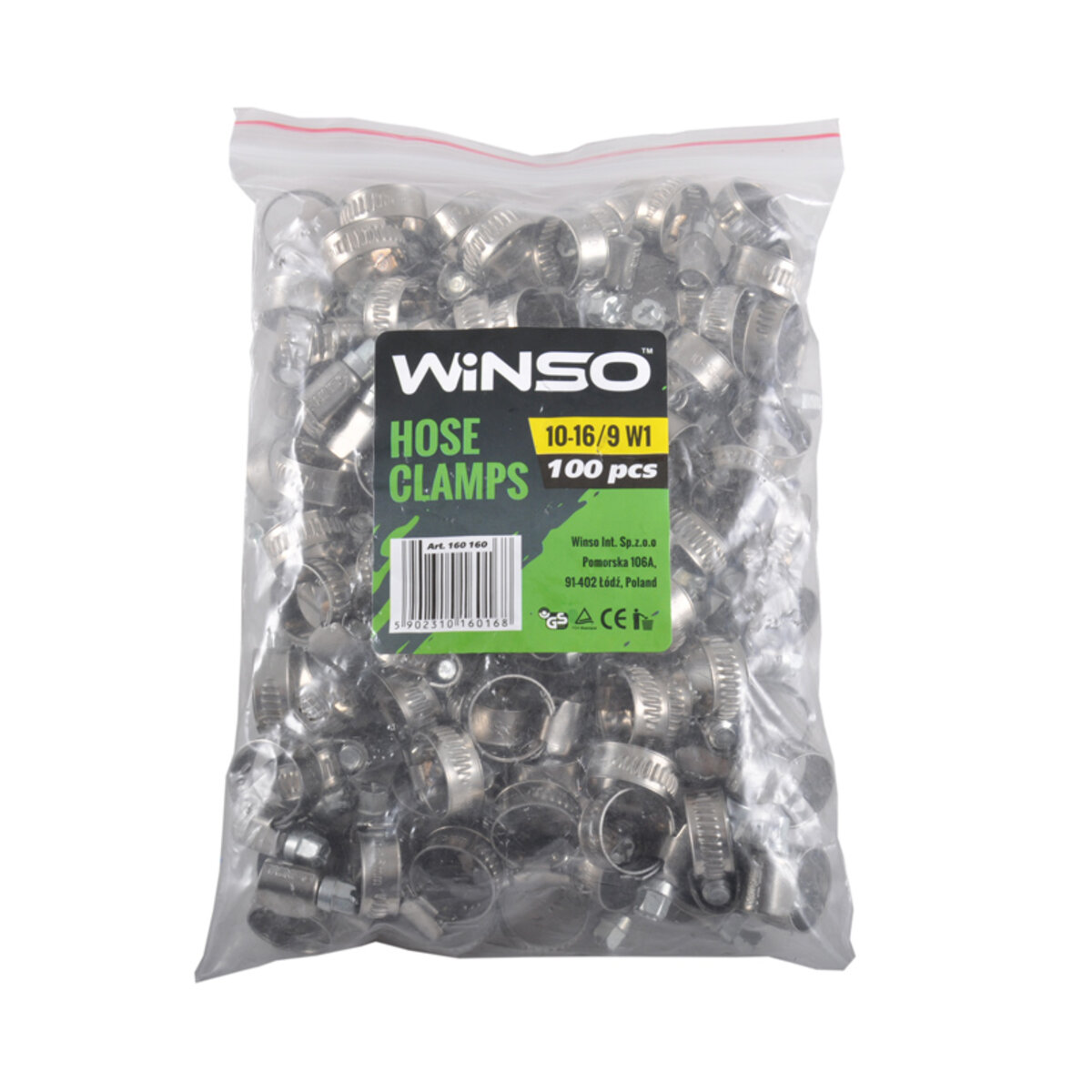 Хомути Winso 10-16/W1, 9мм, 100шт (160160) дивитися фото №1