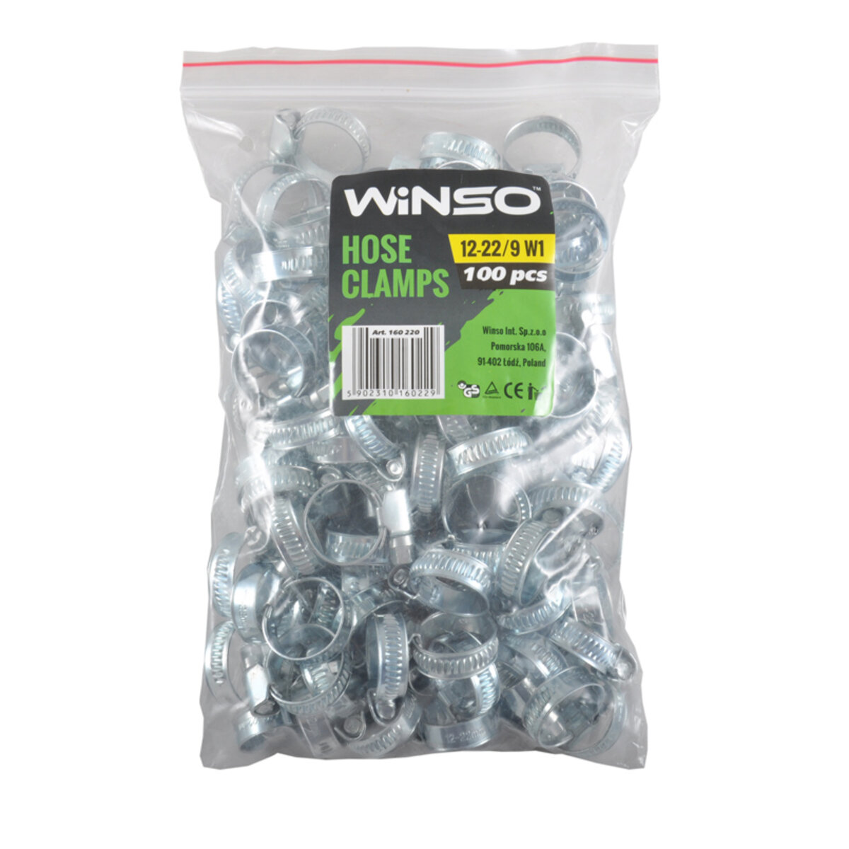 Хомути Winso 12-22/W1, 9мм, 100шт (160220) дивитися фото №1