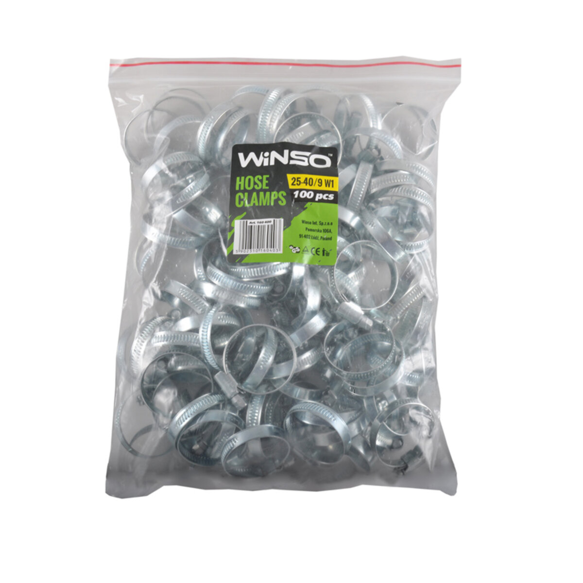 Хомути Winso 25-40/W1, 9мм, 100шт (160400) дивитися фото №1