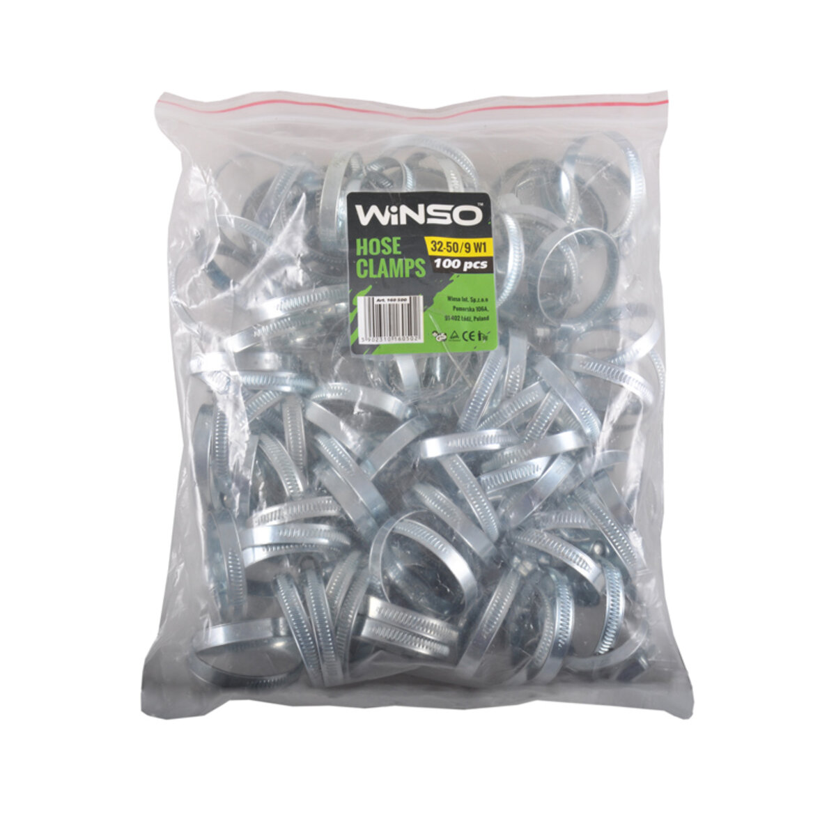 Хомути Winso 32-50/W1, 9мм, 100шт (160500) дивитися фото №1