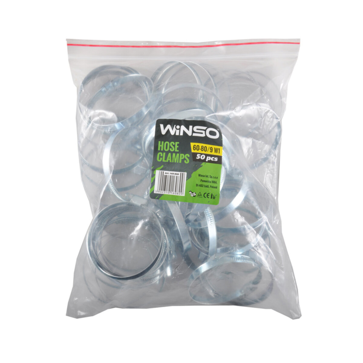 Хомути Winso 60-80/W1, 9мм, 50шт (160800) дивитися фото №1