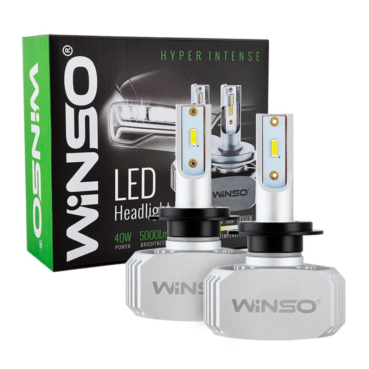 Автолампа Winso LED H7 12/24V 40Вт 5000Лм 6000K PX26d CSP Chip 2шт (792700) дивитися фото №1