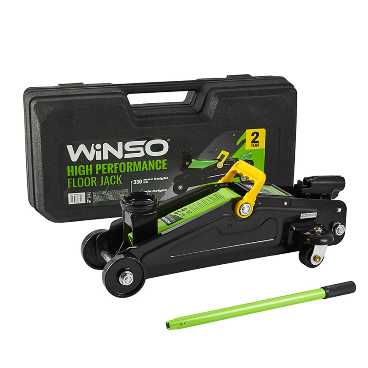 Домкрат гідравлічний підкатний Winso 2т 130-330мм пластиковий кейс 7кг (171710) дивитися фото №1