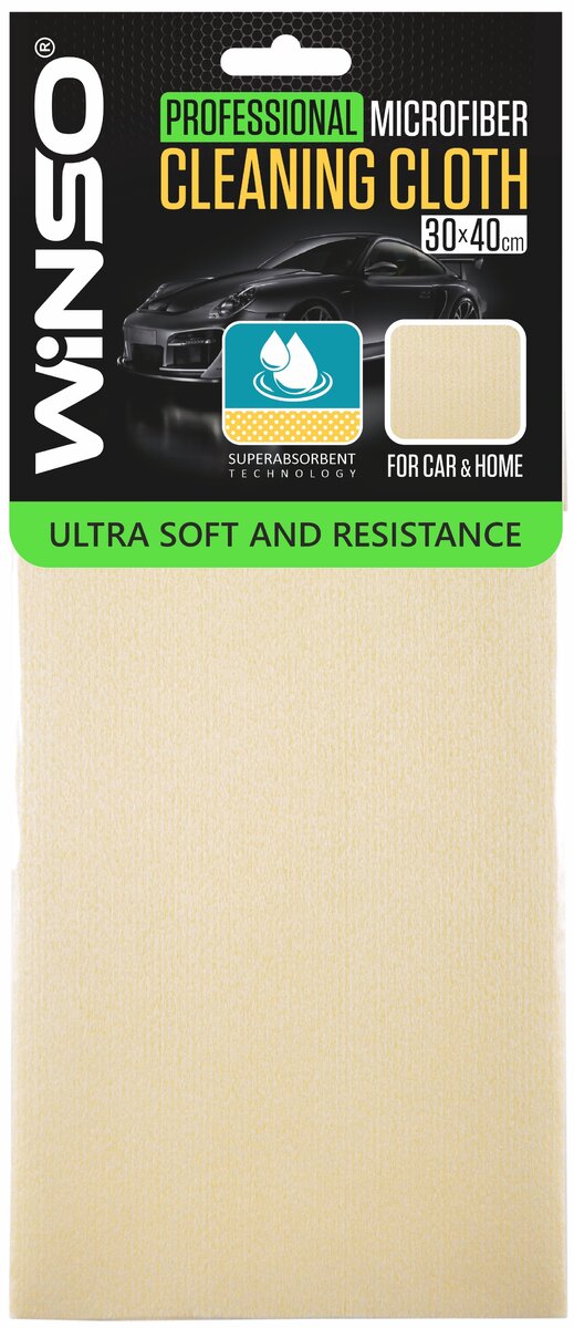 Професійна ганчірка Winso суперабсорбуюча штучна замша 30*40см, жовта (150710) дивитися фото №1