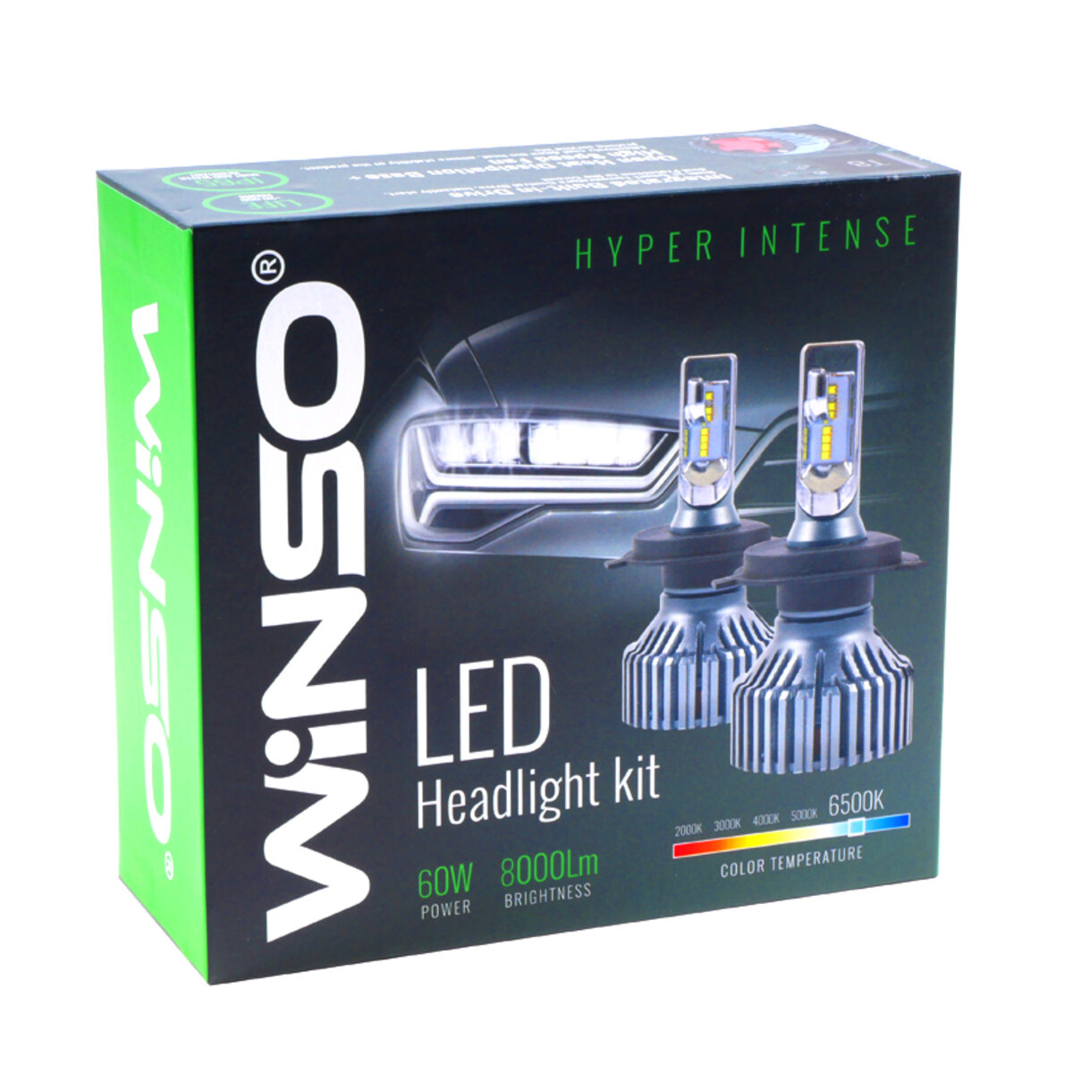 LED автолампа Winso H4 12/24V 60W 8000Lm 6500К ZES Chip, 2шт (798400) дивитися фото №2