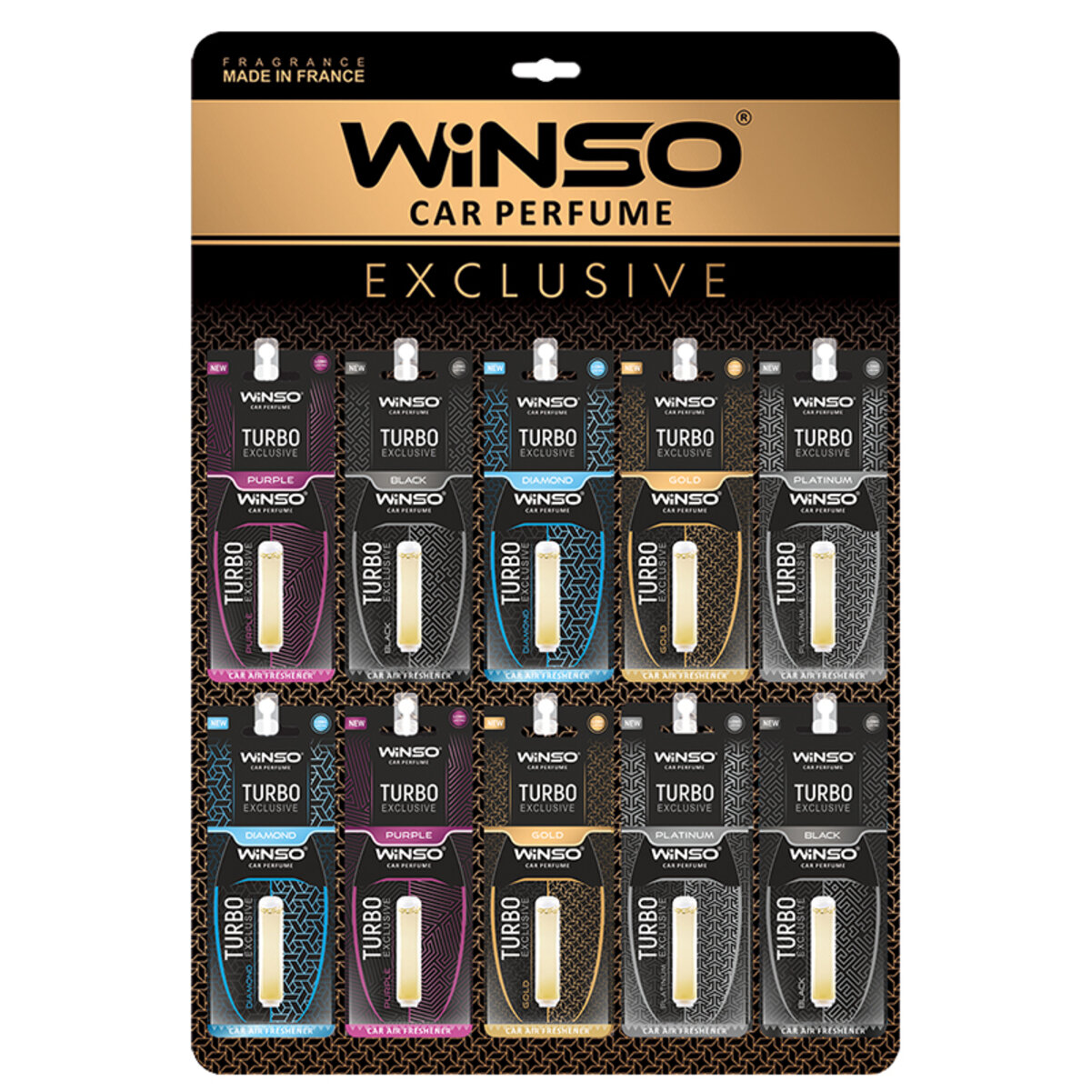 Автомобільний Освіжувач повітря з капсулою Winso Turbo Exclusive дисплей MIX (500046) | Аромат: дивитися фото №1