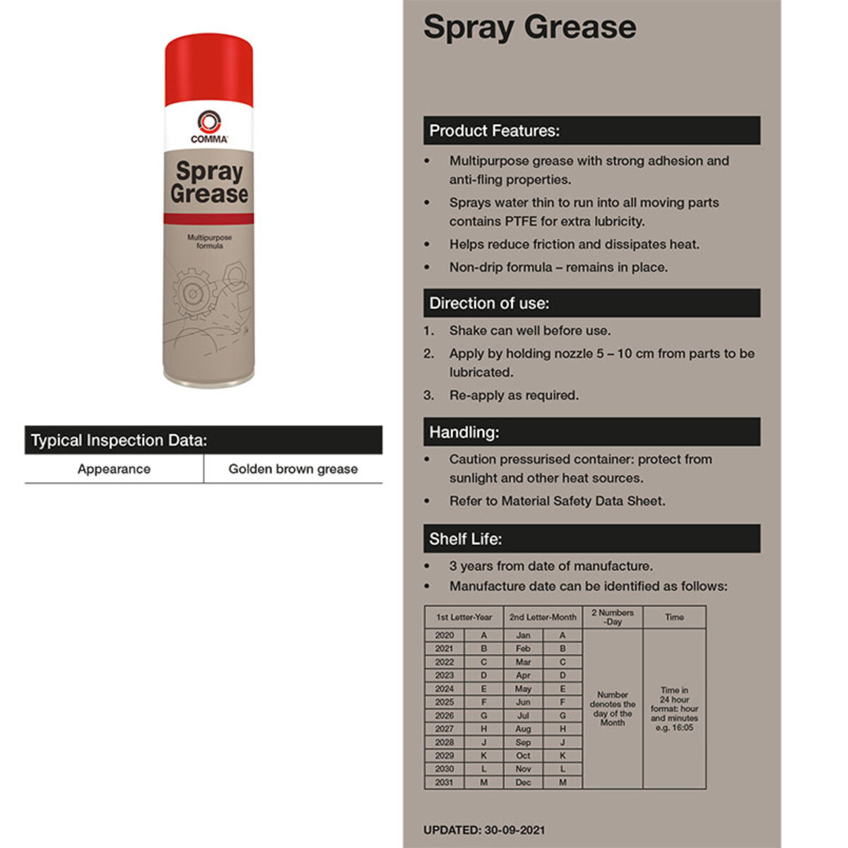 Змазка Comma SPRAY GREASE 500мл (SG500M) дивитися фото №2