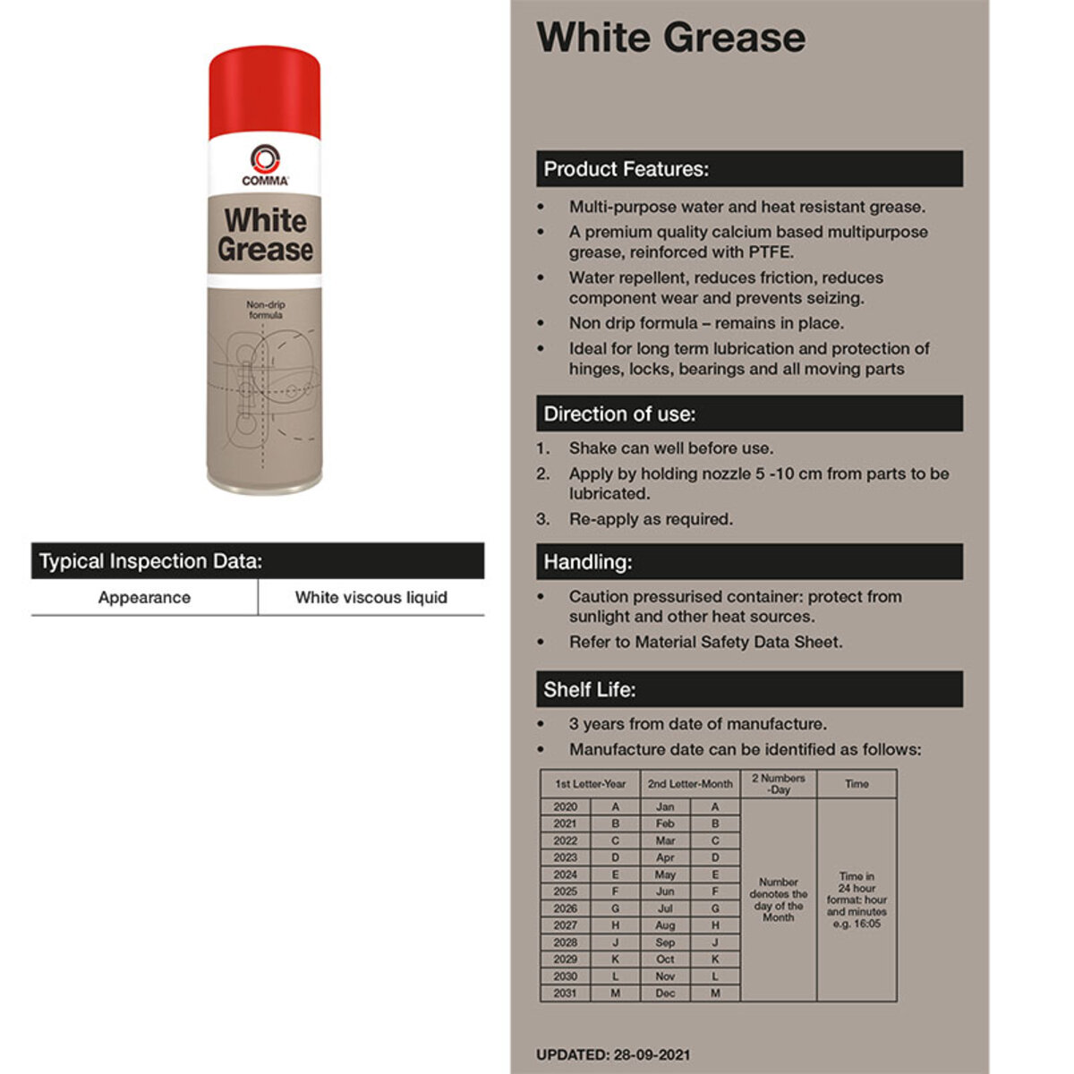 Змазка Comma WHITE GREASE 500мл (WGR500M) дивитися фото №2