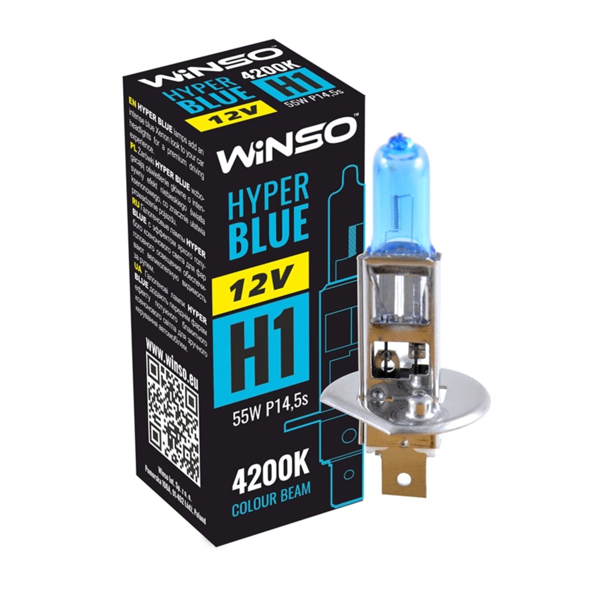 Галогенова лампа Winso H1 12V 55W P14.5s HYPER BLUE 4200K  (712140) дивитися фото №1