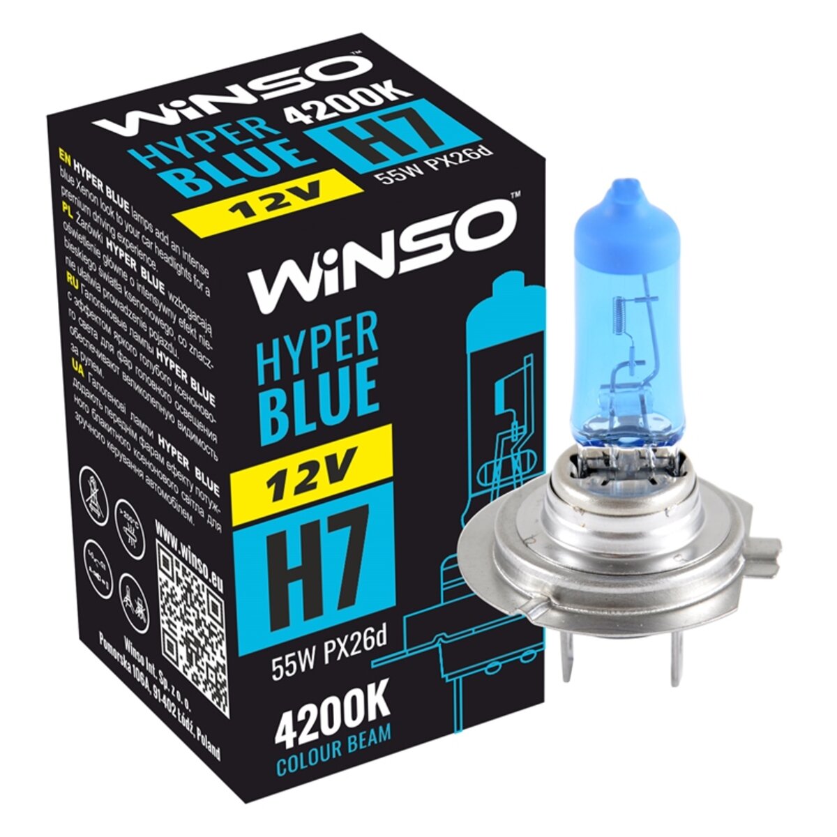 Галогенова лампа Winso H7 12V 55W PX26d HYPER BLUE 4200K (712740) дивитися фото №1