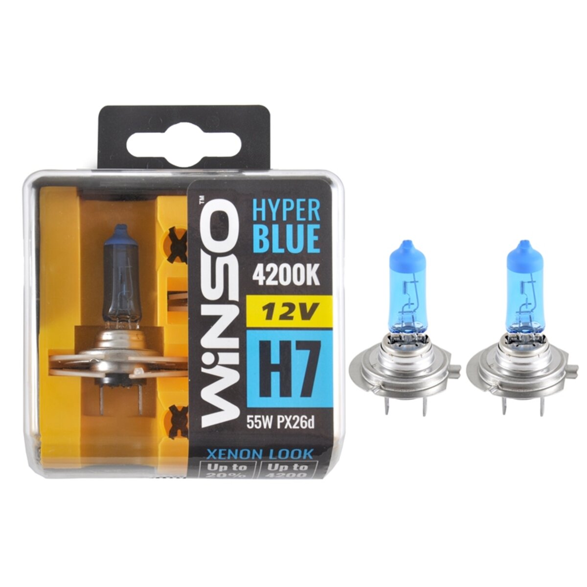 Галогенова лампа Winso H7 12V 55W PX26d SET HYPER BLUE 4200K (712750) дивитися фото №1